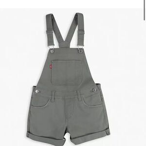 Levi’s Gray Shortall Overalls, Like new, 18-24